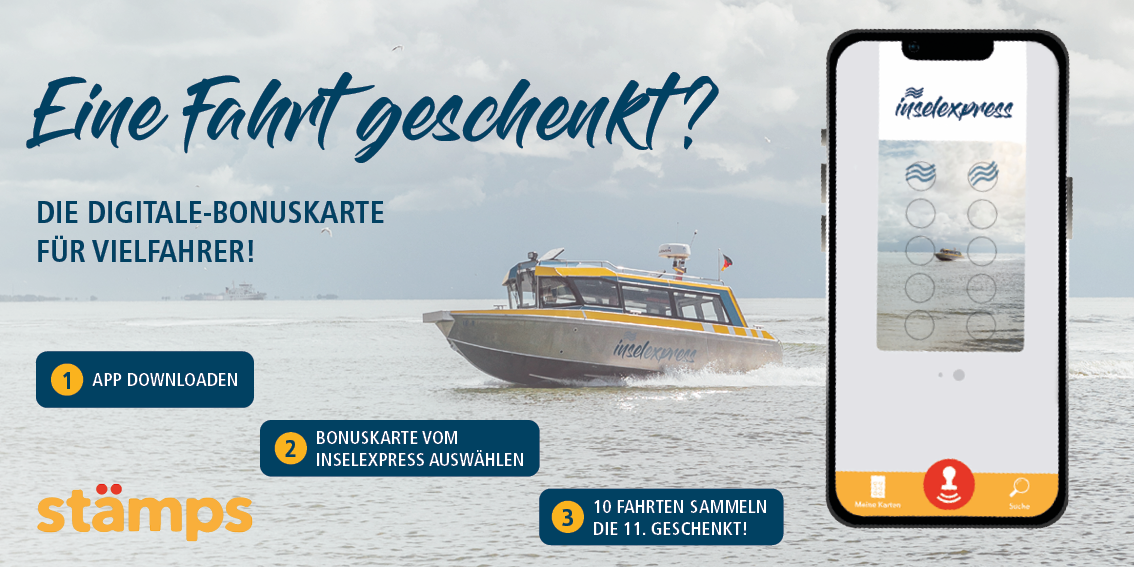 Hinweis zur stämps App. Die Digitale Bonuskarte für Vielfahrer!